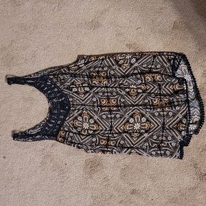 Cape Juby Sleeveless Blouse, Blue/Brown Size M